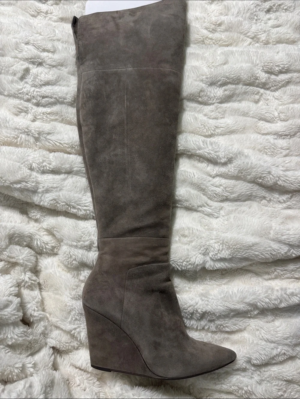 Pour La Victoire Grey suede Serra Over Knee Boots 8